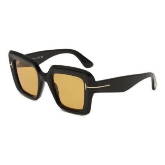 - ?- New Authentic Tom Ford Esme FT1157 01E Black Yellow main image 6